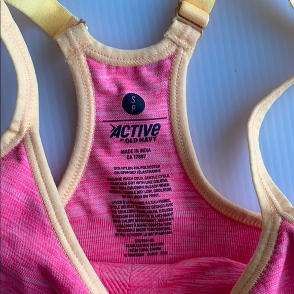 Old Navy Seamless Sports Bra Pink and Orange Racerback - Picture 12 of 16